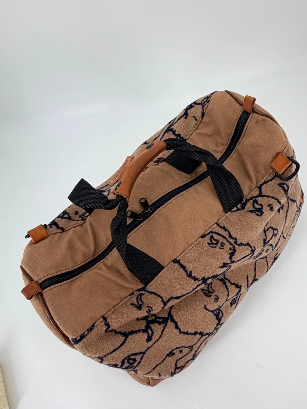 Vintage Pendleton Buffalo Wool Leather Duffle Overnight Bag FLAWS